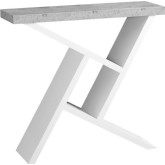 36" Hall Console Table in White & Cement-Look